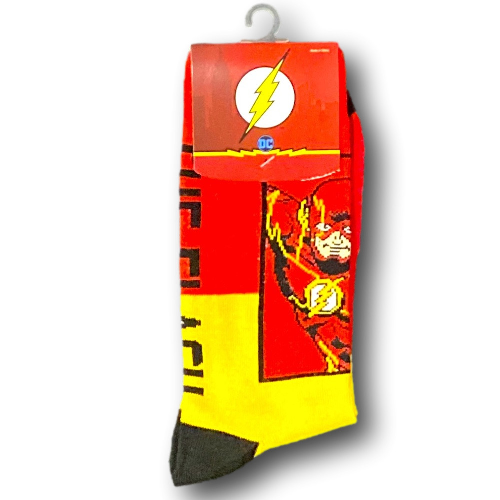 3/$20 DC Comics The Flash Retro Funny Novelty Crew Socks - NWT